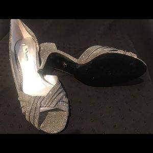 Silver Nina heels